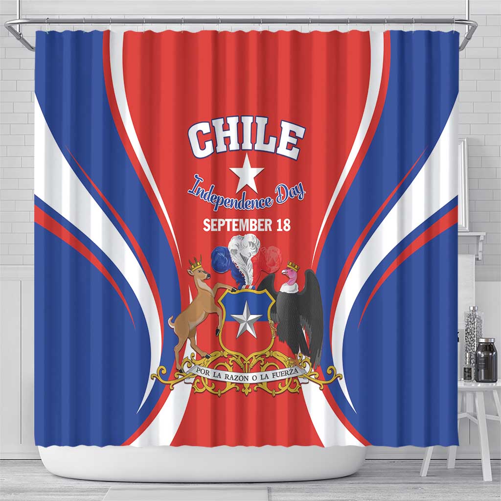 Chile Independence Day Shower Curtain September 18 Por la razon o la fuerza