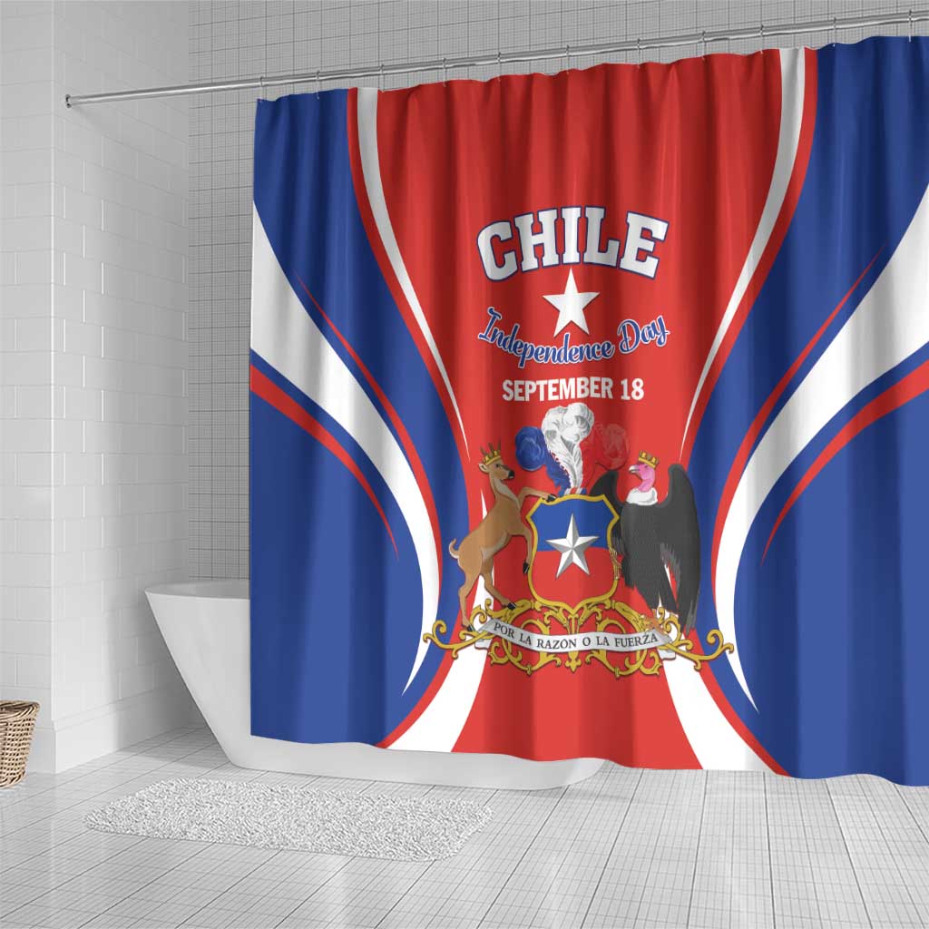 Chile Independence Day Shower Curtain September 18 Por la razon o la fuerza