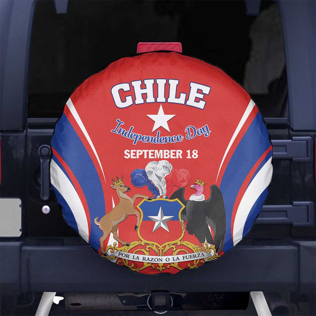 Chile Independence Day Spare Tire Cover September 18 Por la razon o la fuerza - Wonder Print Shop
