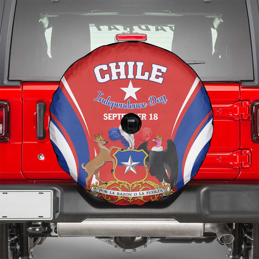 Chile Independence Day Spare Tire Cover September 18 Por la razon o la fuerza - Wonder Print Shop