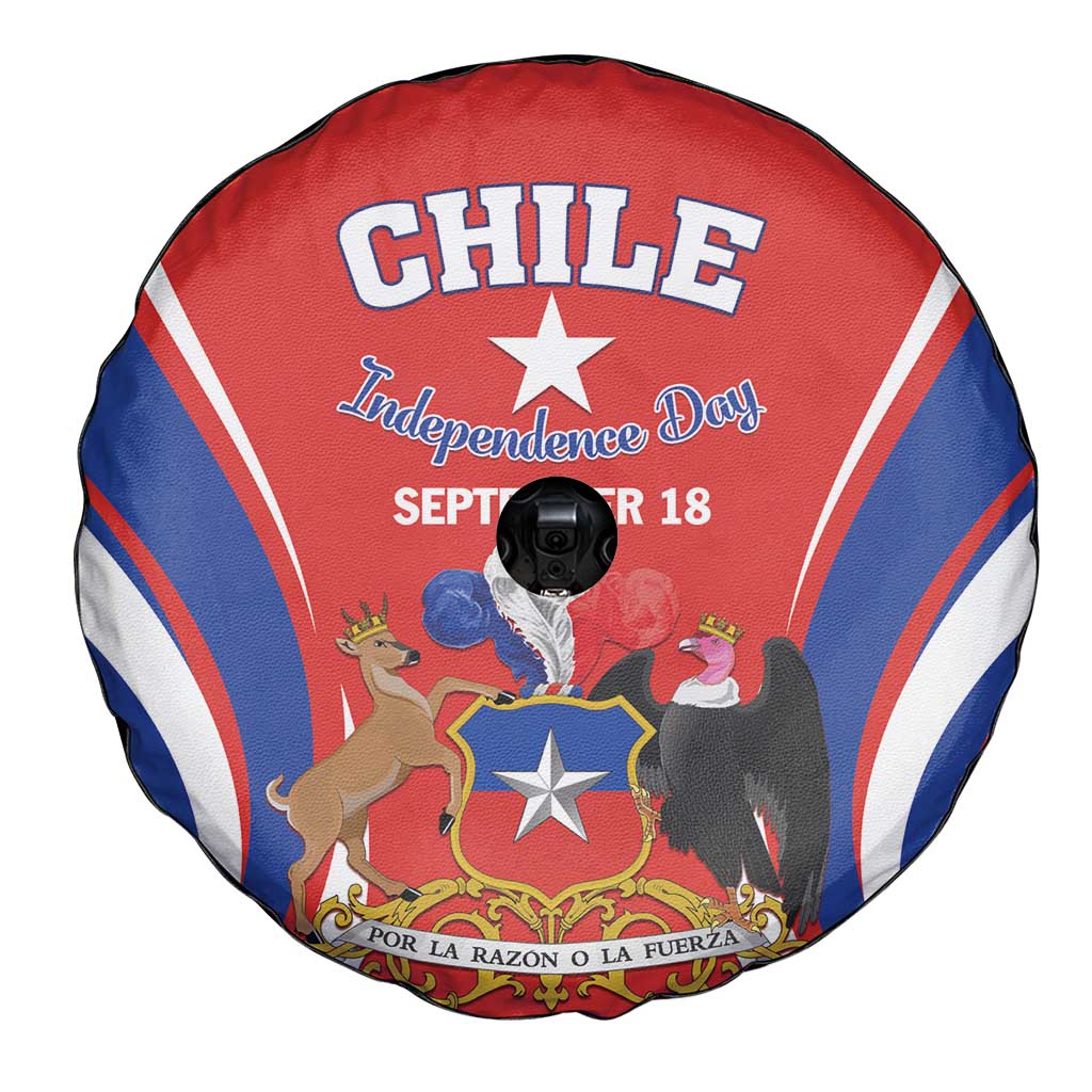Chile Independence Day Spare Tire Cover September 18 Por la razon o la fuerza - Wonder Print Shop