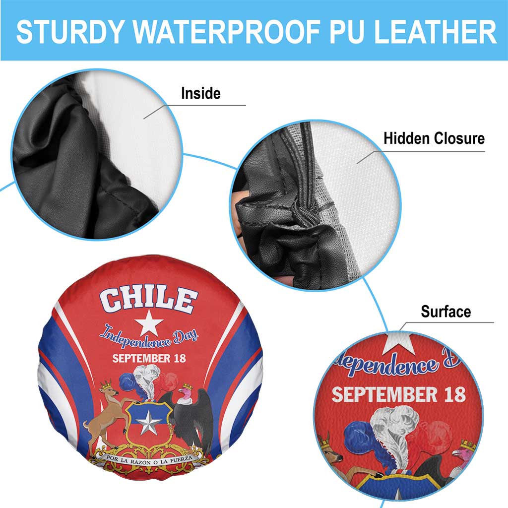 Chile Independence Day Spare Tire Cover September 18 Por la razon o la fuerza - Wonder Print Shop