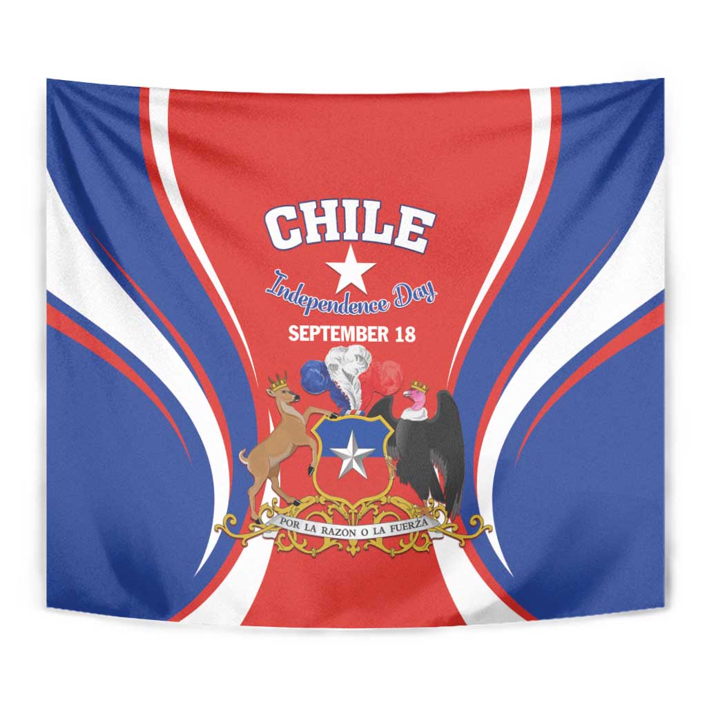 Chile Independence Day Tapestry September 18 Por la razon o la fuerza - Wonder Print Shop