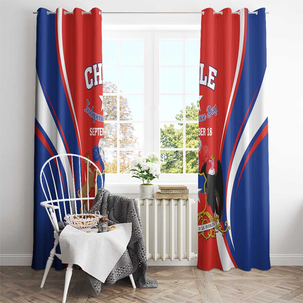 Chile Independence Day Window Curtain September 18 Por la razon o la fuerza - Wonder Print Shop