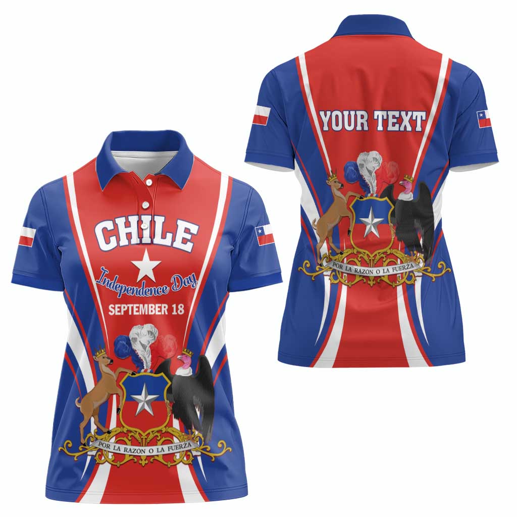 Chile Independence Day Women Polo Shirt September 18 Por la razon o la fuerza - Wonder Print Shop