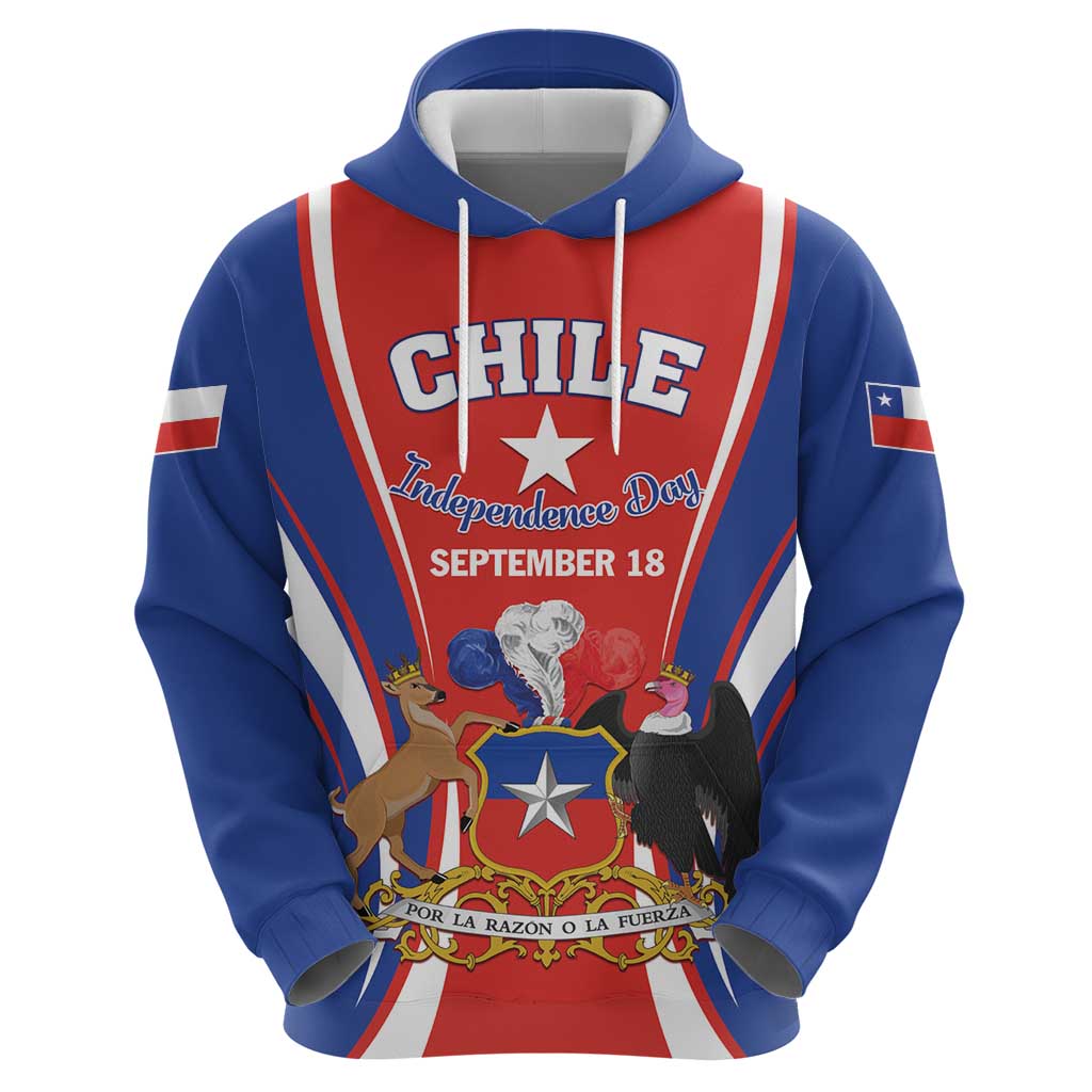 Chile Independence Day Zip Hoodie September 18 Por la razon o la fuerza - Wonder Print Shop