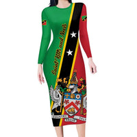 Saint Kitts and Nevis Family Matching Long Sleeve Bodycon Dress and Hawaiian Shirt Country Above Self - Wonder Print Shop