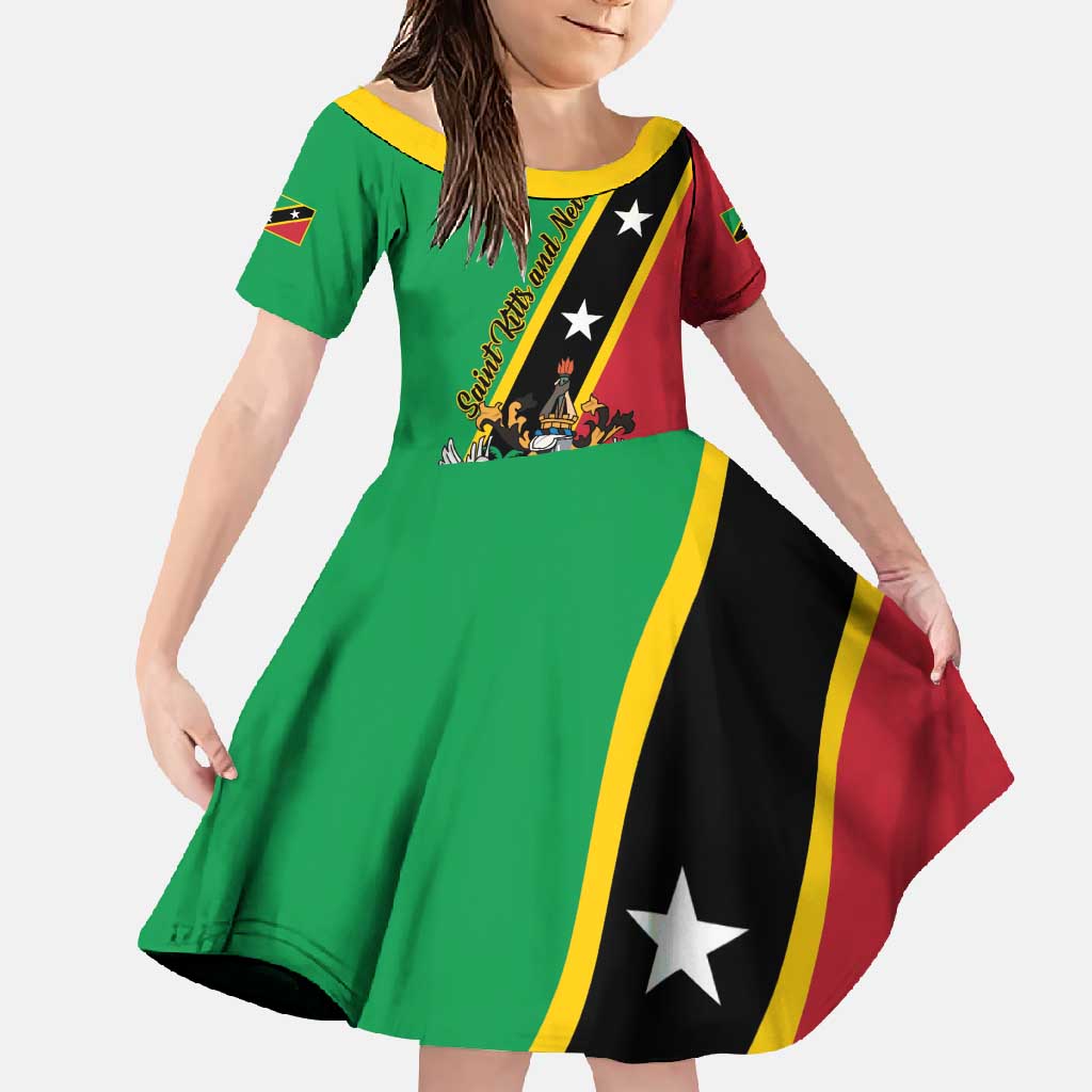 Saint Kitts and Nevis Family Matching Short Sleeve Bodycon Dress and Hawaiian Shirt Country Above Self - Wonder Print Shop
