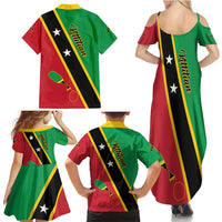 Saint Kitts and Nevis Family Matching Summer Maxi Dress and Hawaiian Shirt Country Above Self - Wonder Print Shop