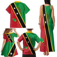 Saint Kitts and Nevis Family Matching Tank Maxi Dress and Hawaiian Shirt Country Above Self - Wonder Print Shop