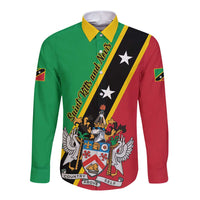 Saint Kitts and Nevis Long Sleeve Button Shirt Country Above Self - Wonder Print Shop