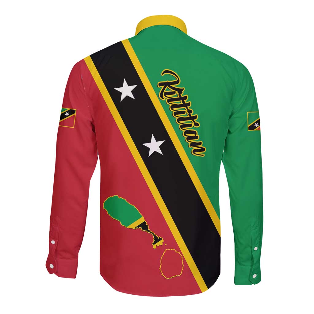 Saint Kitts and Nevis Long Sleeve Button Shirt Country Above Self - Wonder Print Shop