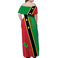 Saint Kitts and Nevis Off Shoulder Maxi Dress Country Above Self - Wonder Print Shop