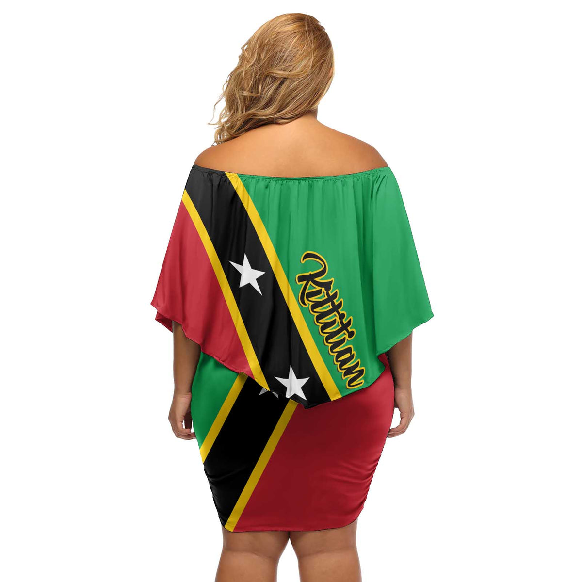 Saint Kitts and Nevis Off Shoulder Short Dress Country Above Self - Wonder Print Shop