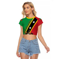 Saint Kitts and Nevis Raglan Cropped T Shirt Country Above Self - Wonder Print Shop