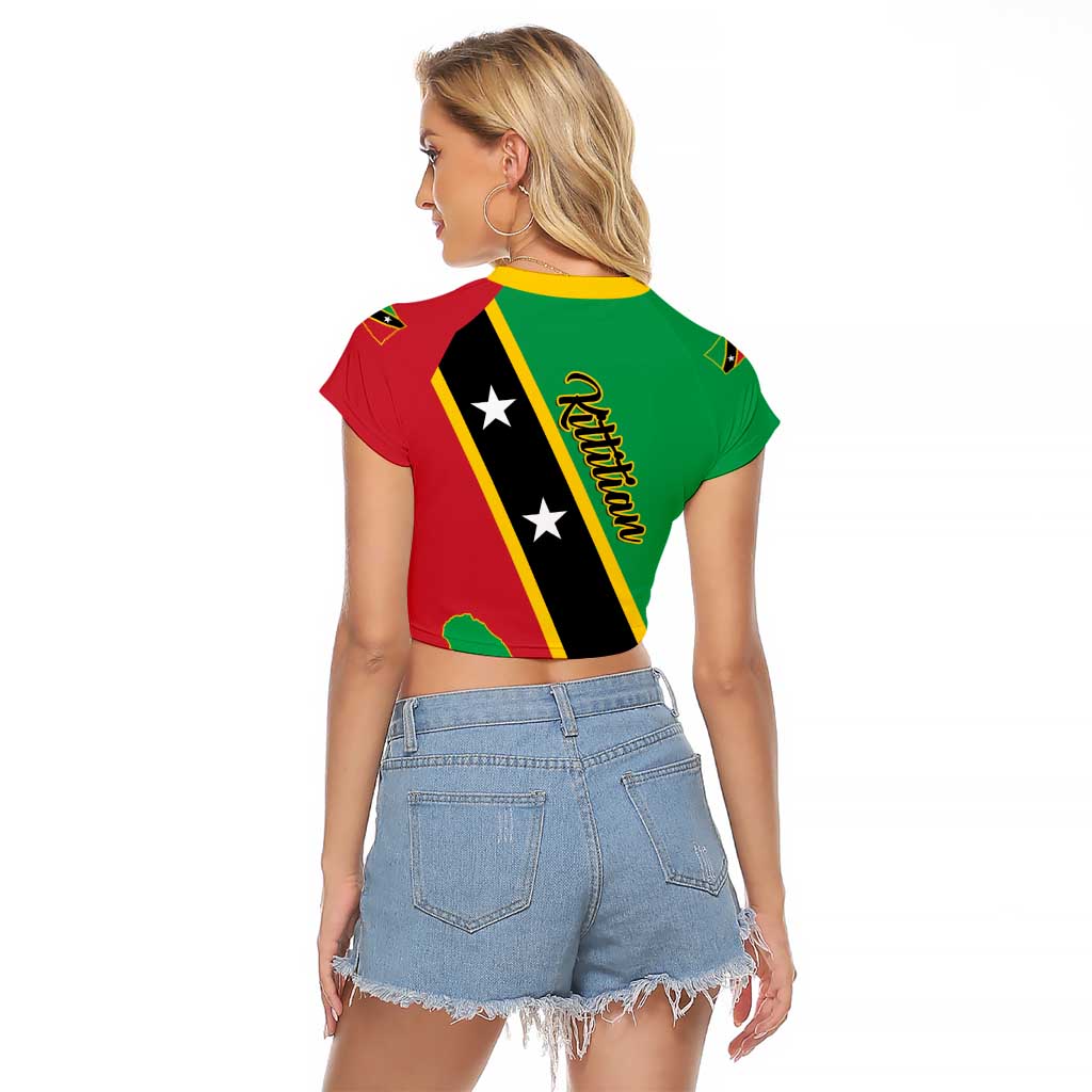 Saint Kitts and Nevis Raglan Cropped T Shirt Country Above Self - Wonder Print Shop