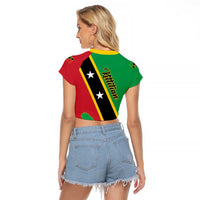 Saint Kitts and Nevis Raglan Cropped T Shirt Country Above Self - Wonder Print Shop