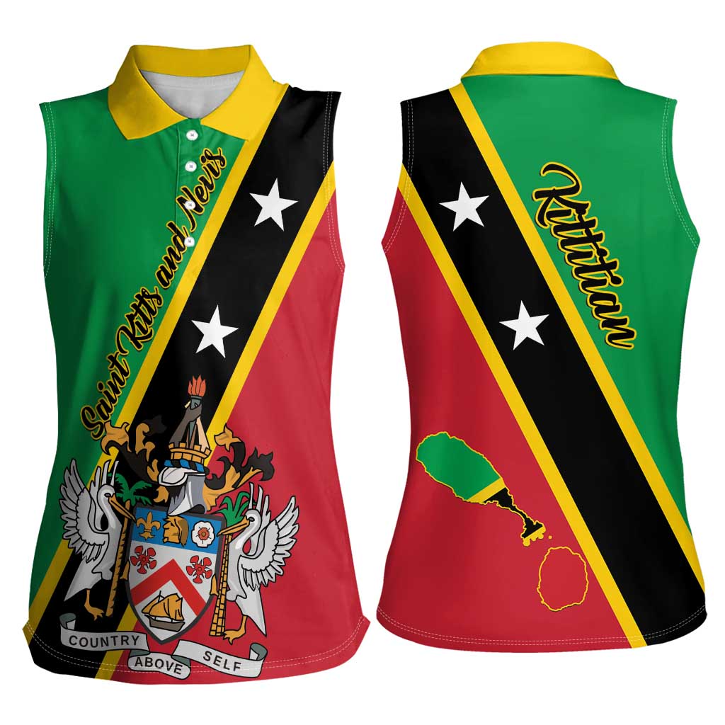 Saint Kitts and Nevis Women Sleeveless Polo Shirt Country Above Self - Wonder Print Shop
