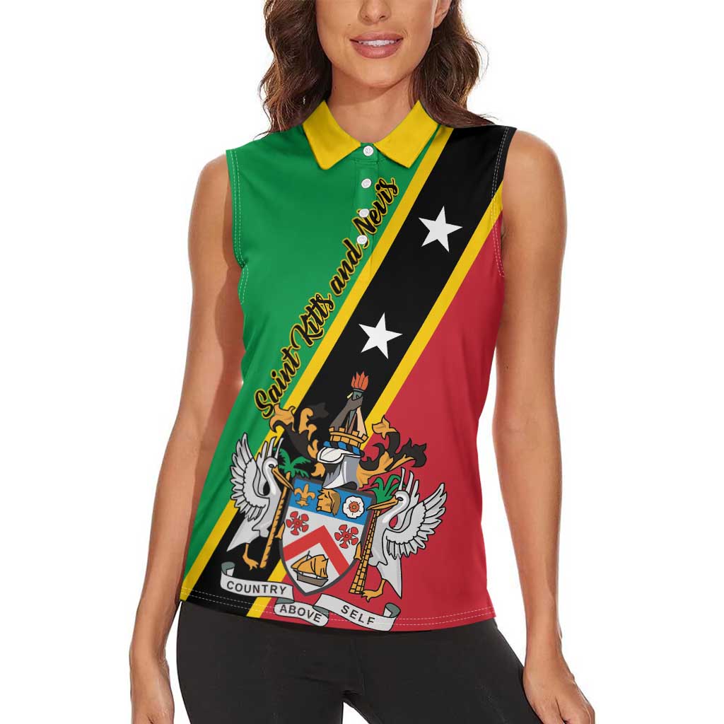 Saint Kitts and Nevis Women Sleeveless Polo Shirt Country Above Self - Wonder Print Shop