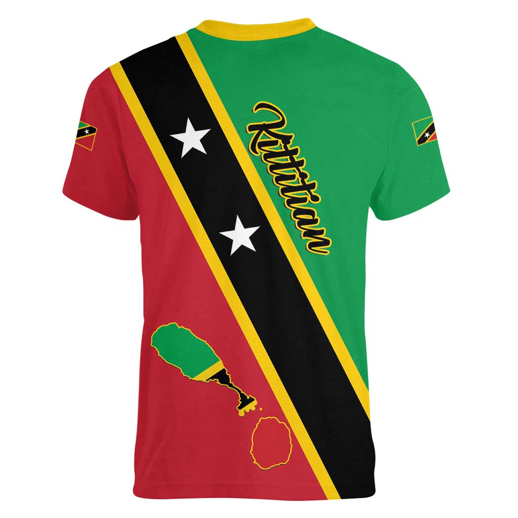 Saint Kitts and Nevis Women V-Neck T-Shirt Country Above Self - Wonder Print Shop