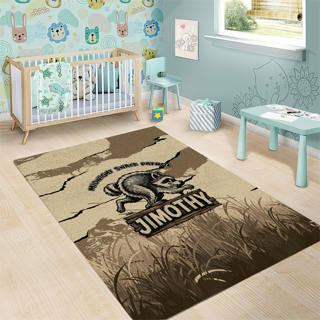 Jimothy the Raccoon Area Rug Midnight Snack Patrol