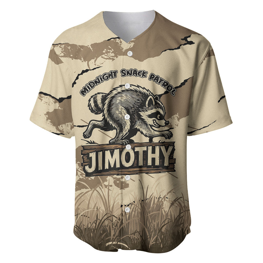 Personalized Jimothy the Raccoon Baseball Jersey Midnight Snack Patrol