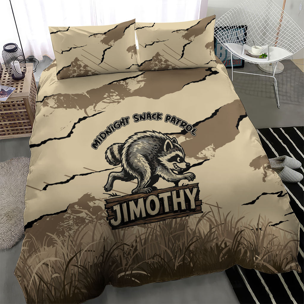 Jimothy the Raccoon Bedding Set Midnight Snack Patrol