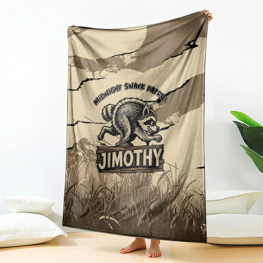 Jimothy the Raccoon Blanket Midnight Snack Patrol