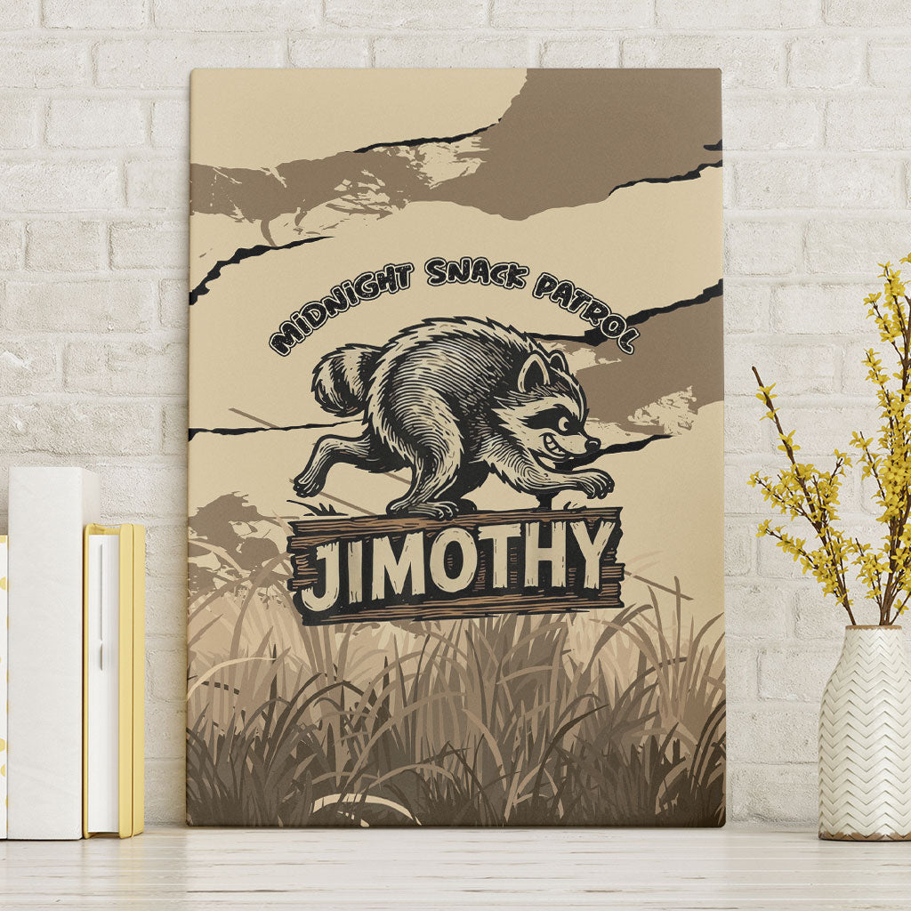Jimothy the Raccoon Canvas Wall Art Midnight Snack Patrol
