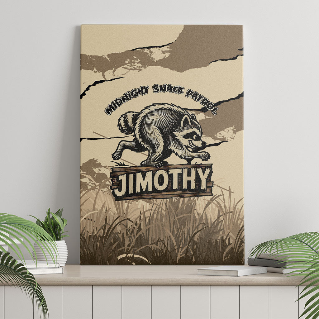 Jimothy the Raccoon Canvas Wall Art Midnight Snack Patrol
