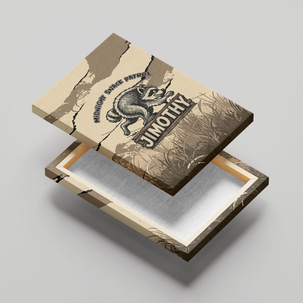Jimothy the Raccoon Canvas Wall Art Midnight Snack Patrol