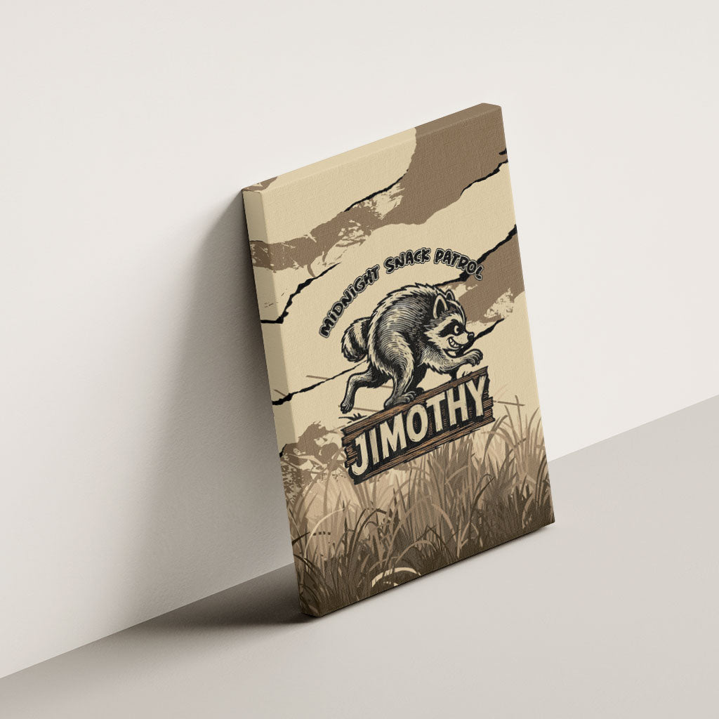 Jimothy the Raccoon Canvas Wall Art Midnight Snack Patrol