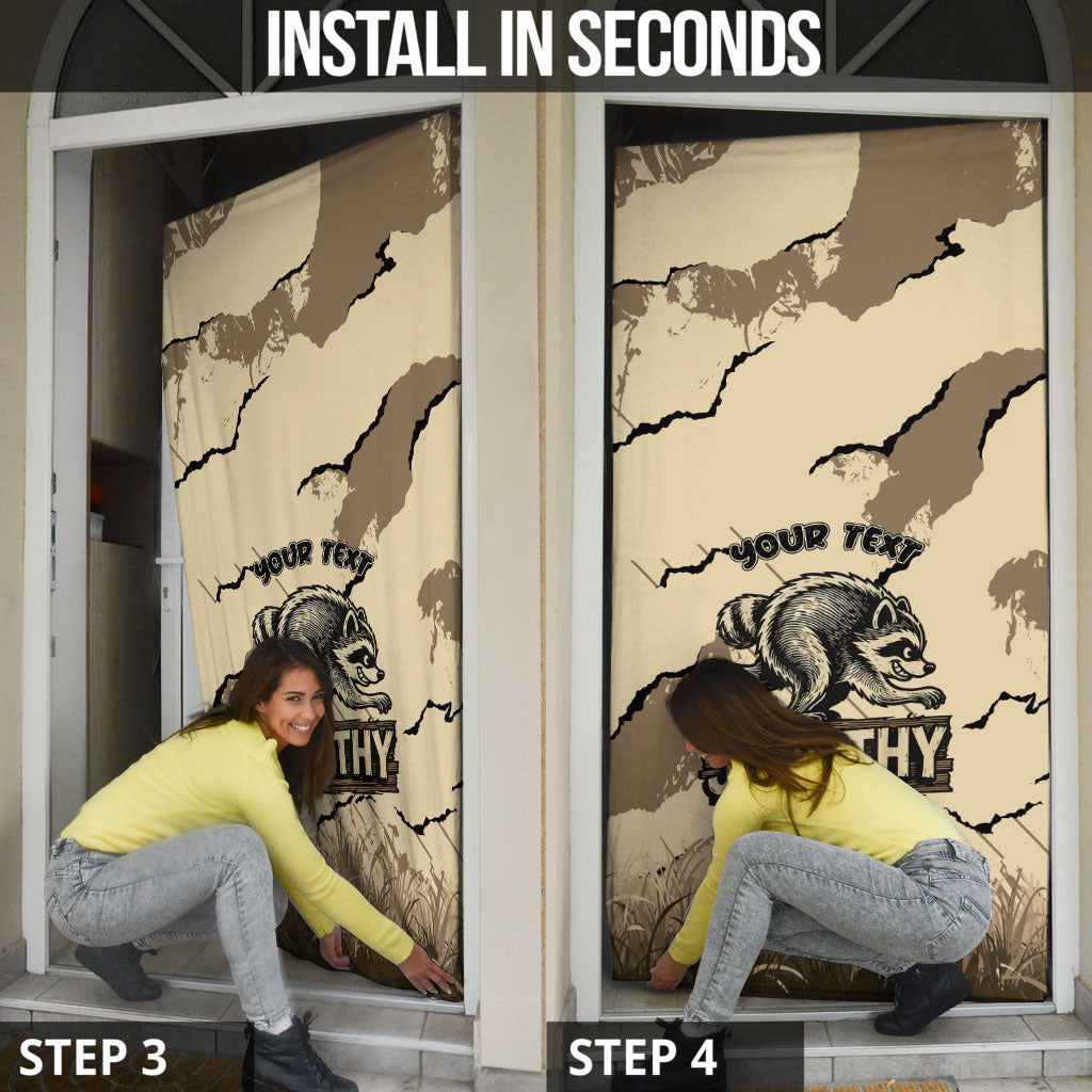 Personalized Jimothy the Raccoon Door Cover Midnight Snack Patrol