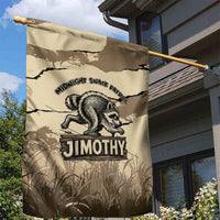 Jimothy the Raccoon Garden Flag Midnight Snack Patrol
