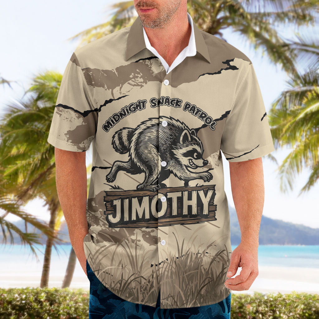 Personalized Jimothy the Raccoon Hawaiian Shirt Midnight Snack Patrol