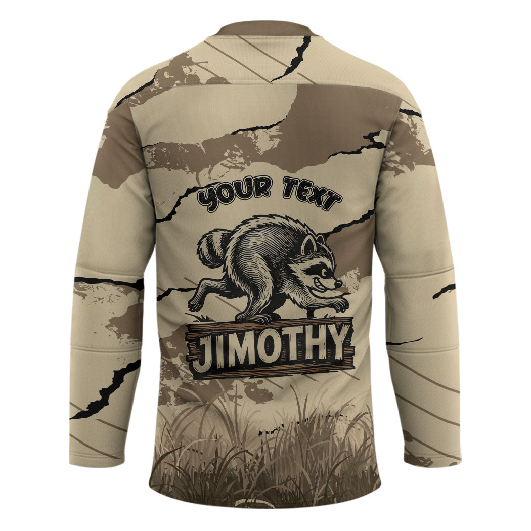 Personalized Jimothy the Raccoon Hockey Jersey Midnight Snack Patrol