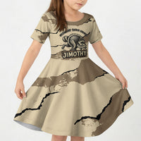Personalized Jimothy the Raccoon Kid Short Sleeve Dress Midnight Snack Patrol