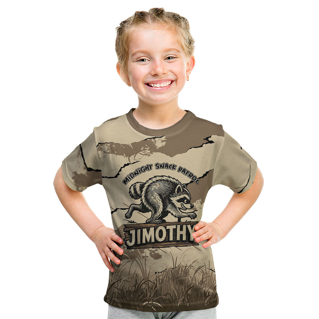 Personalized Jimothy the Raccoon Kid T Shirt Midnight Snack Patrol