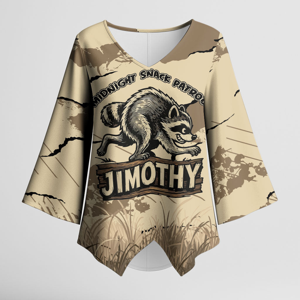 Personalized Jimothy the Raccoon Kimono Sleeve Blouse Midnight Snack Patrol