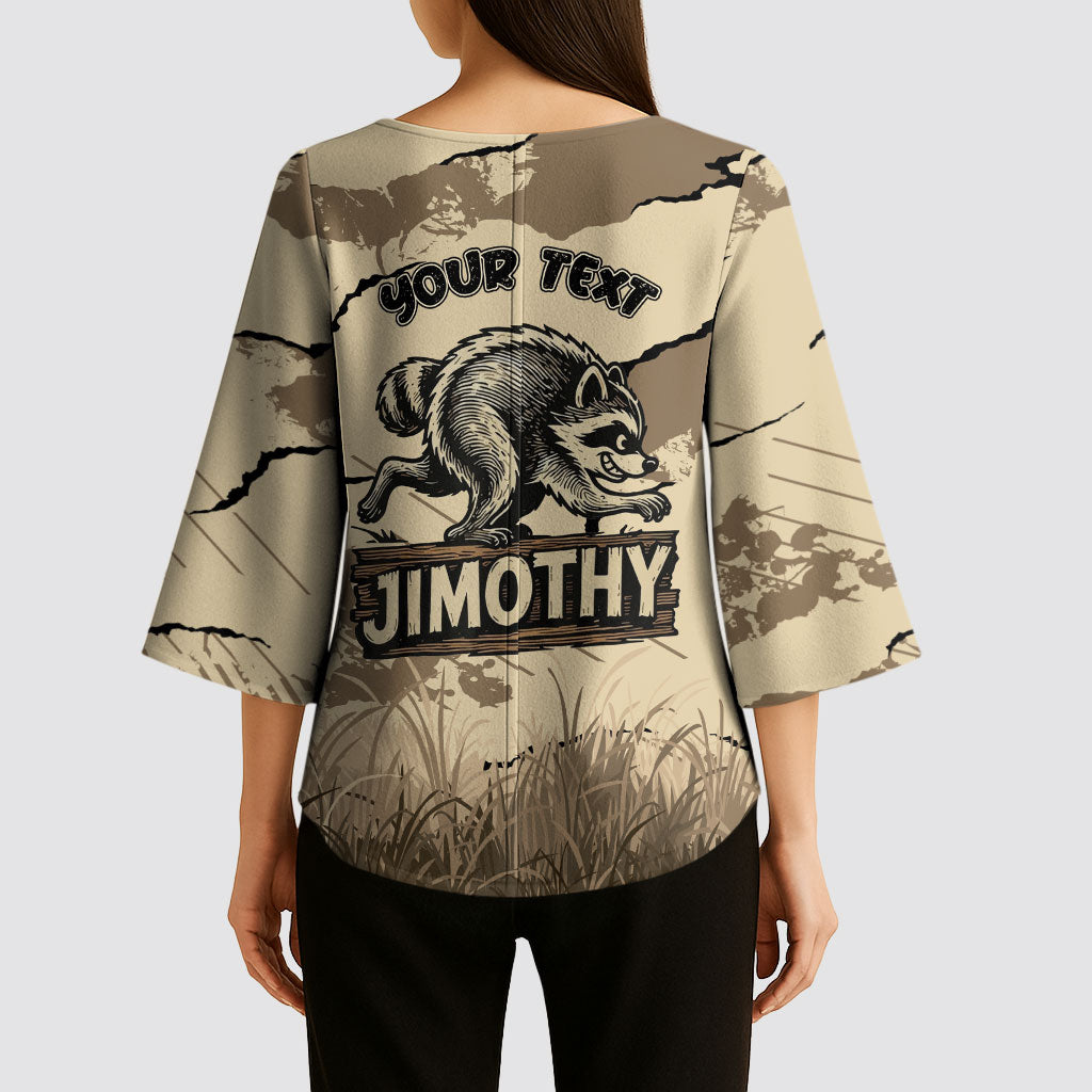 Personalized Jimothy the Raccoon Kimono Sleeve Blouse Midnight Snack Patrol