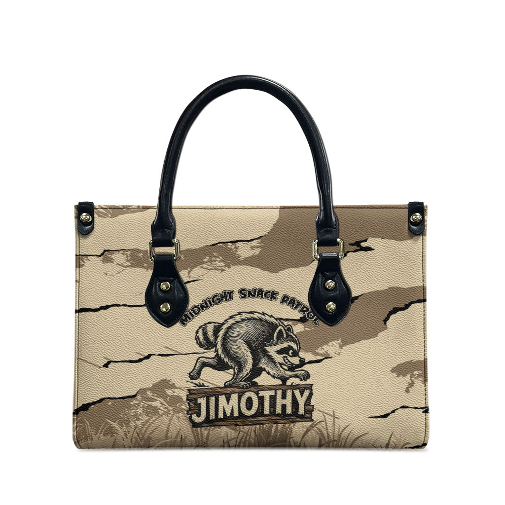 Jimothy the Raccoon Leather Bag Midnight Snack Patrol