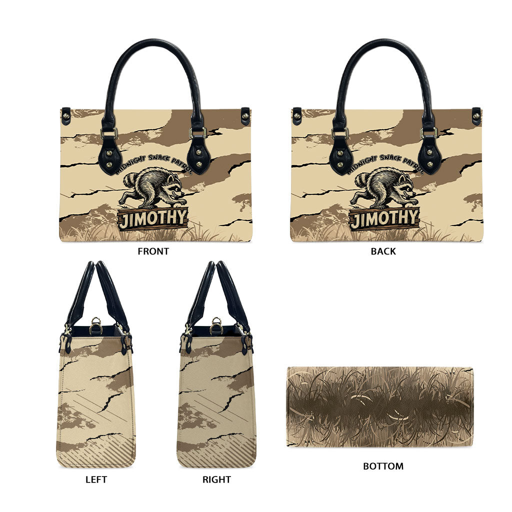 Jimothy the Raccoon Leather Bag Midnight Snack Patrol
