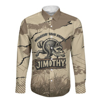 Personalized Jimothy the Raccoon Long Sleeve Button Shirt Midnight Snack Patrol