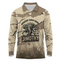 Personalized Jimothy the Raccoon Long Sleeve Polo Shirt Midnight Snack Patrol