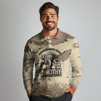 Personalized Jimothy the Raccoon Long Sleeve Polo Shirt Midnight Snack Patrol