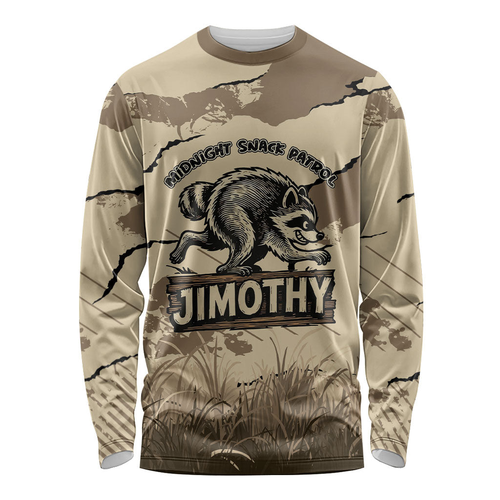 Personalized Jimothy the Raccoon Long Sleeve Shirt Midnight Snack Patrol