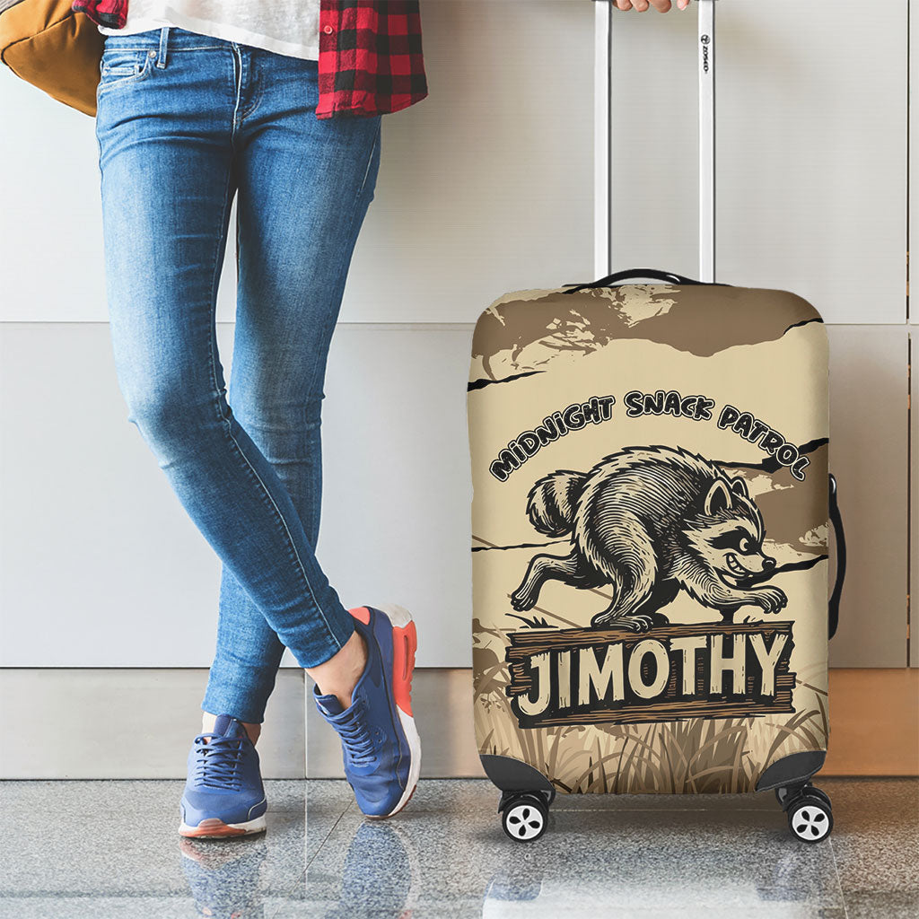 Jimothy the Raccoon Luggage Cover Midnight Snack Patrol