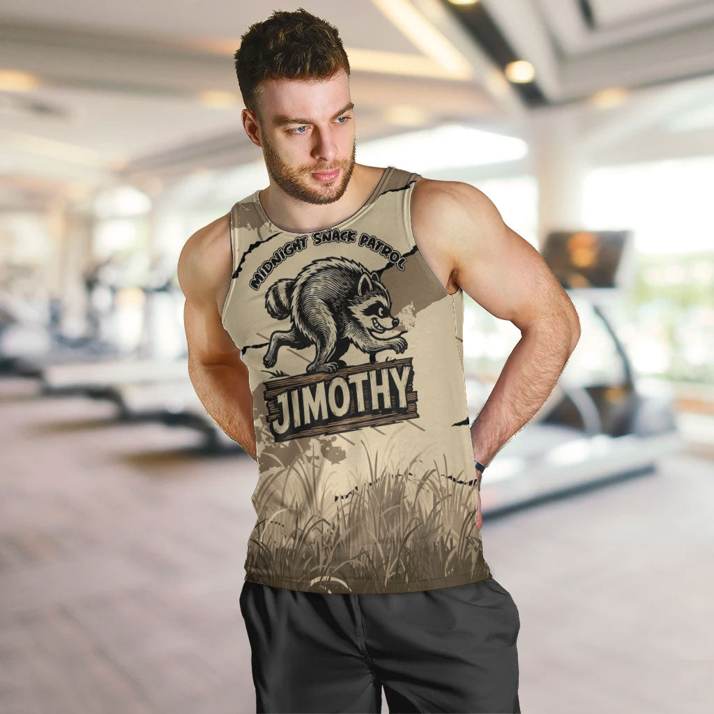 Personalized Jimothy the Raccoon Men Tank Top Midnight Snack Patrol
