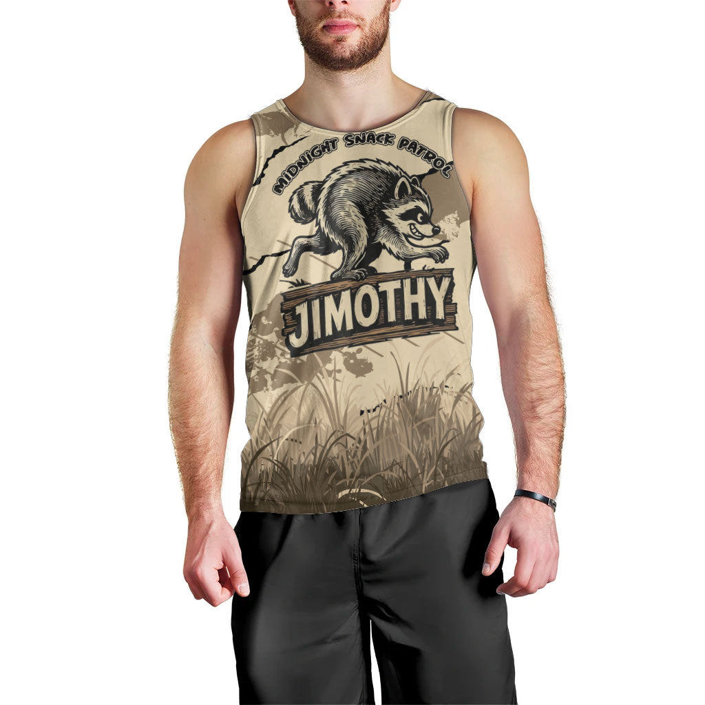 Personalized Jimothy the Raccoon Men Tank Top Midnight Snack Patrol