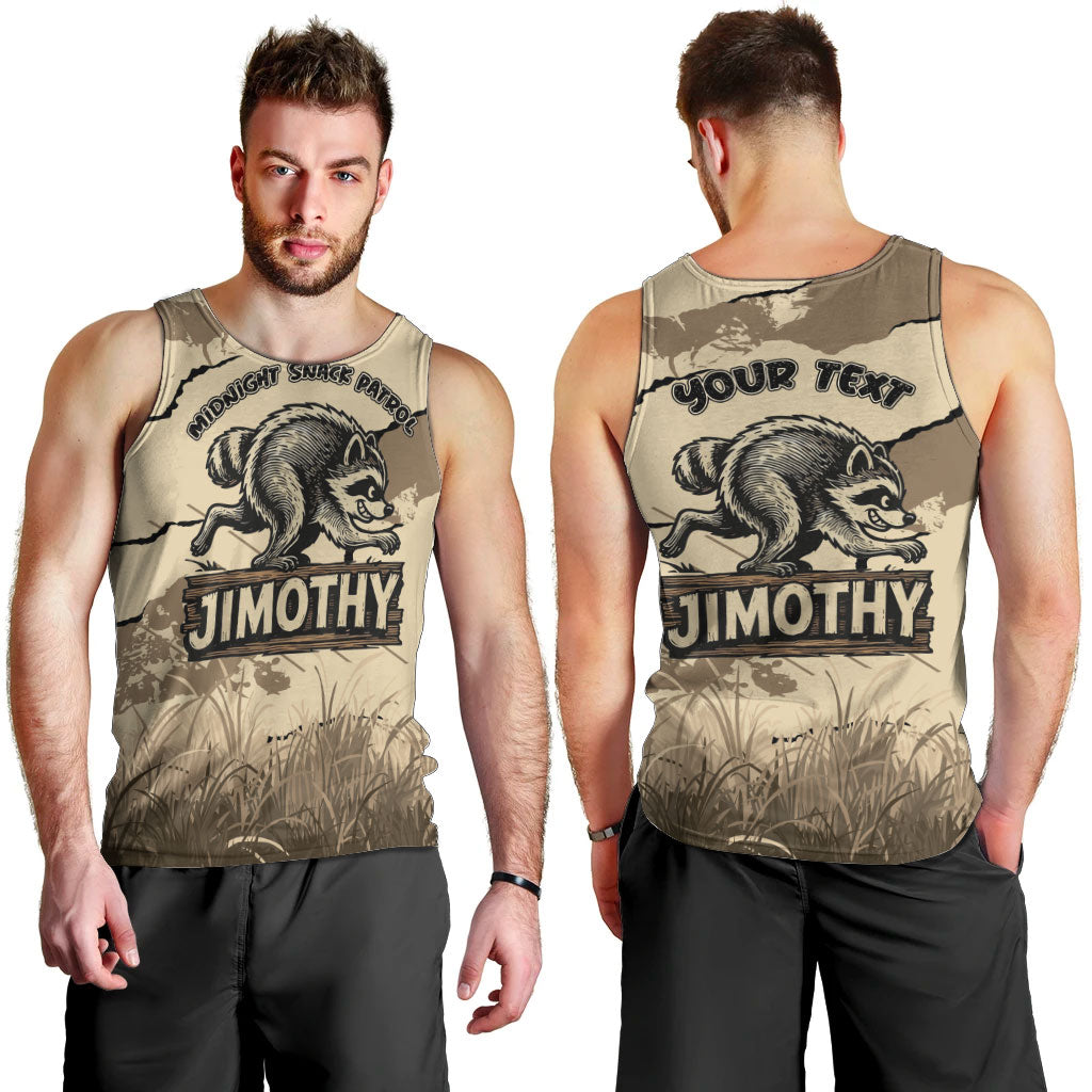 Personalized Jimothy the Raccoon Men Tank Top Midnight Snack Patrol